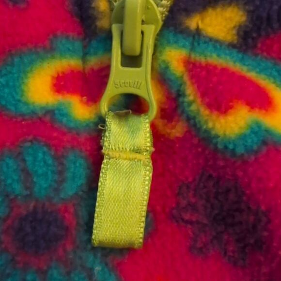 Arizona Y2K Hot Pink Floral‎ Print Fleece Pullover Jacket Size 4 Small - Picture 3 of 6